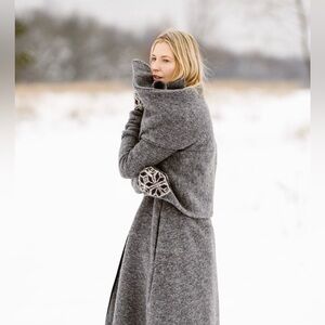 Son De Flor Wool Garden Coat In Grey Frost Size Small